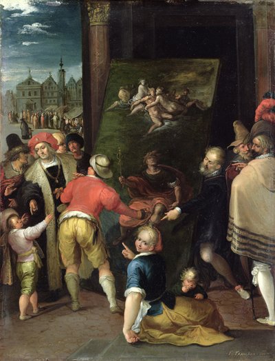 Apelles en de schoenmaker door Frans II the Younger Francken