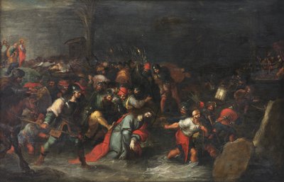 Christus wordt door de beek Cedron gesleept na zijn arrestatie door Frans II the Younger Francken