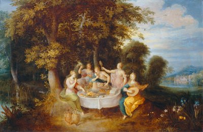 De vijf zintuigen ... door Frans II the Younger Francken