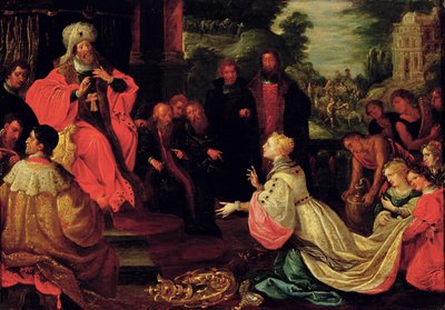 Salomo en de Koningin van Sheba door Frans II the Younger Francken