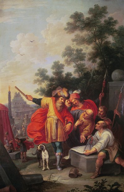 De Bouw van de Toren van Babel, of Nimrod in gesprek met Architecten door Frans II the Younger Francken