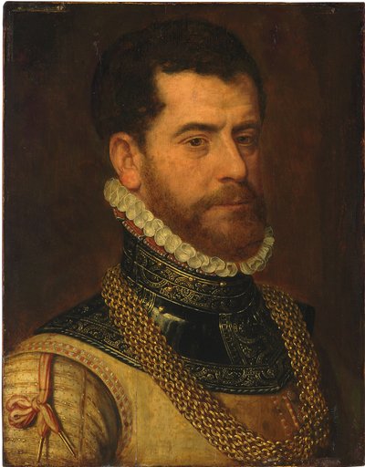 Portret van een heer, met het monogram van Don Gaspar de Haro y Guzman door Frans I Pourbus