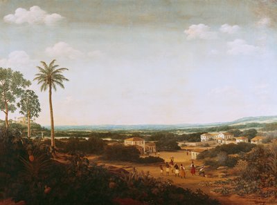 Huis van een Portugese edelman in Brazilië door Frans Post