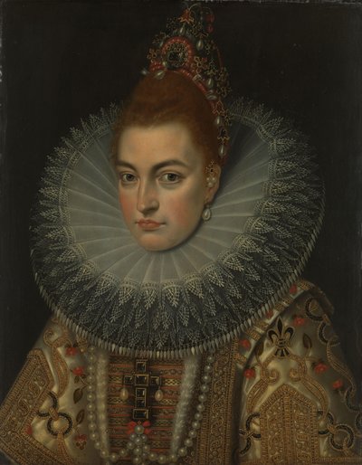 Portret van Aartshertogin Isabella Clara Eugenia (1566-1633), Infante van Spanje door Frans Pourbus (II) (workshop of)