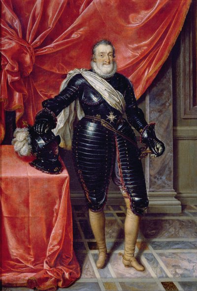 Hendrik IV, koning van Frankrijk, in harnas, ca.1610 door Frans Pourbus the Younger