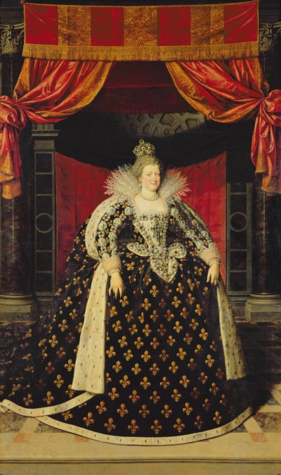 Marie de Medici (1573-1642) in kroningsgewaden, c.1610 door Frans Pourbus the Younger