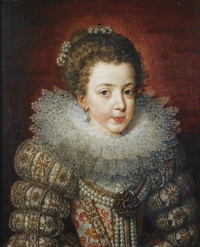 Portret van Elisabeth van Frankrijk 1602-1644, koningin-gemalin van Spanje door Frans Pourbus the Younger