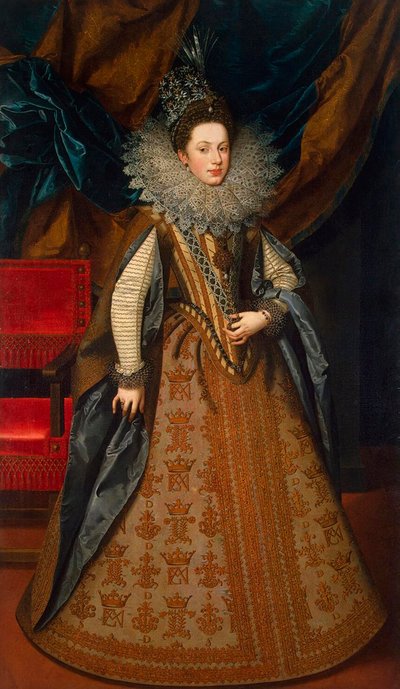 Portret van Margaretha van Savoye, 1589-1655, Hertogin van Mantua en Montferrat, 1608 door Frans Pourbus the Younger