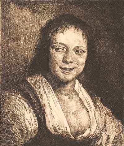 Lachend meisje, naar Frans Hals door Frans Schwartz