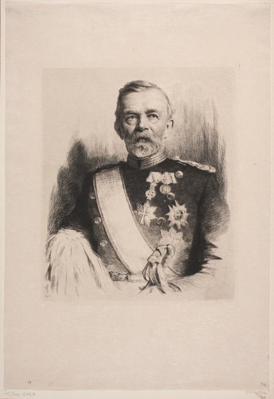 Portret van Generaal-majoor L. Koefoed door Frans Schwartz
