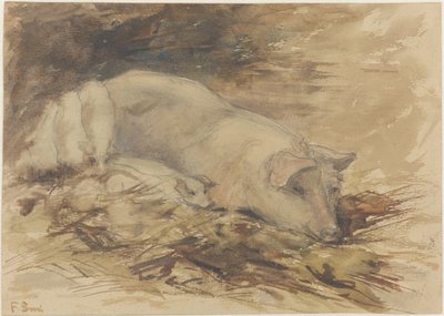Zeug met biggen door Frans Alexander Evert Lodewijk Smissaert