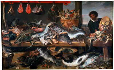 Een viswinkel door Frans Snyders or Snijders