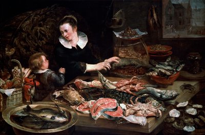 Een viswinkel, ca. 1616-1618 door Frans Snyders or Snijders