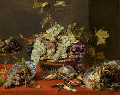Stilleven met Druiven en Wild door Frans Snyders