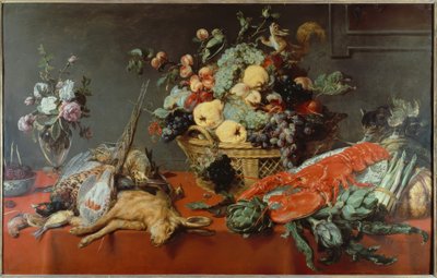Stilleven met fruitmand door Frans Snyders or Snijders