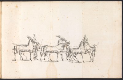Span van de eerste praalwagen in de optocht voor de Heilige Rombout, 1825 door Frans Vervloet