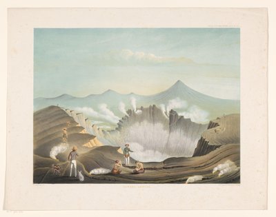 Vulkaan Guntur te West-Java door Frans Wilhelm Junghuhn
