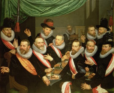 Banket van de officieren en onderofficieren van de burgerwacht van San Jorge door Frans de Grebber