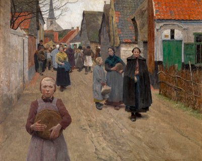De Verdeling van Brood in het Dorp door Frans Van Leemputten