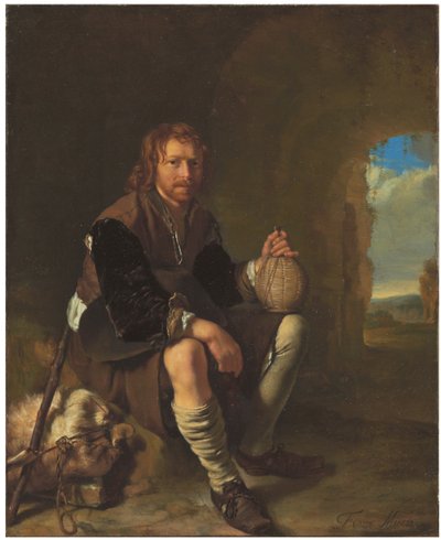 Een reiziger in rust door Frans van Mieris