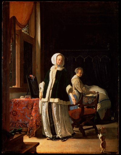 Ochtend van een jonge dame door Frans van Mieris