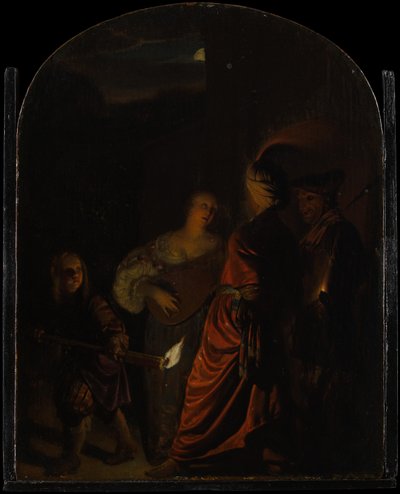 De Serenade, ca. 1678-80 door Frans van Mieris