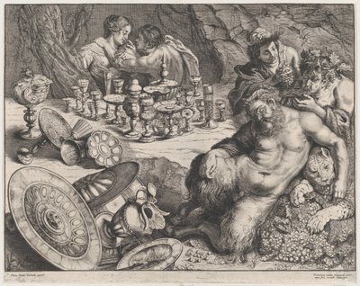 Bacchus en Dronken Silenus door Frans van den Wyngaerde