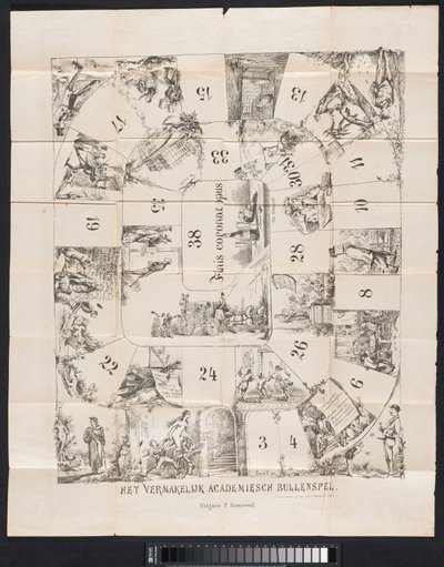 Spotprent in Leidse studentenalmanak, 1874 door Fransen van de Putte