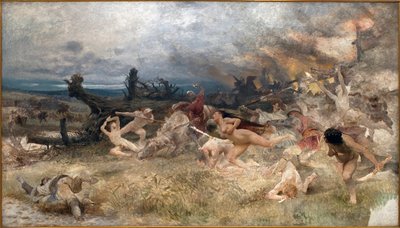 De ondergang van de Adamieten. Religieuze beweging gelinkt aan het christendom, geïnspireerd door een nostalgie naar de Hof van Eden (vrije liefde, afwijzing van werk, naaktheid), heropgekomen in Europa tegen het einde van de 13e eeuw, vervolgd tot hun def door Frantisek Zenisek