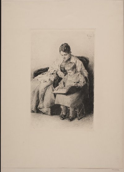Moeder en kind door Frants Henningsen