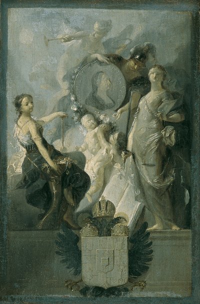 Hulde aan keizerin Maria Theresia door Franz Anton Maulbertsch