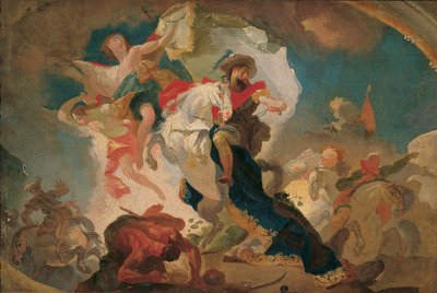 Overwinning van de heilige Jakob van Compostela op de Saracenen in de slag bij Clavigo door Franz Anton Maulbertsch
