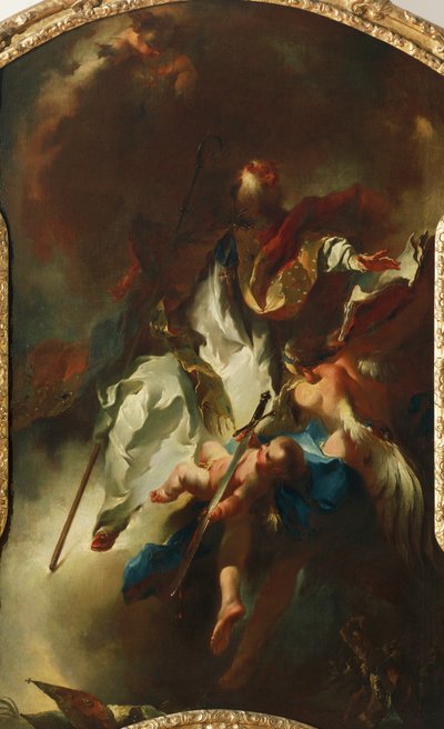St. Narcissus in Glorie, circa 1754, door Franz Anton Maulbertsch (1724-1796), olieverf op doek door Franz Anton Maulbertsch