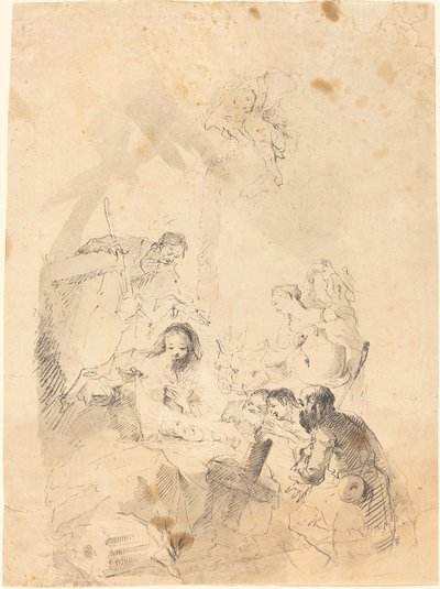 De Aanbidding van de Herders door Franz Anton Maulbertsch