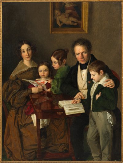 De componist Johann Baptist Gänsbacher 1778-1844 en zijn familie, ca. 1838 door Franz Anton Stecher
