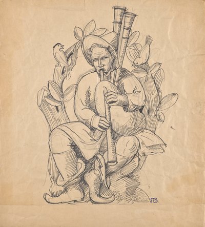 Doedelzakspeler door Franz Barwig d. Ä.