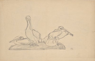 Ontwerp voor een pelikaan groep door Franz Barwig d. Ä.