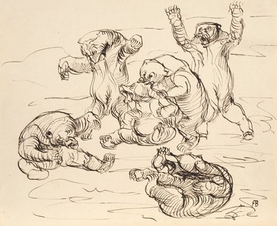 Vechtende beren door Franz Barwig d. Ä.