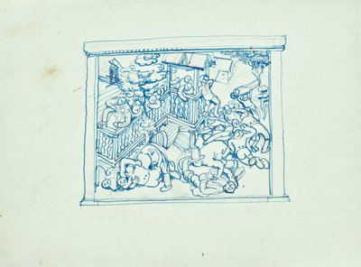 Vechtende boeren door Franz Barwig d. Ä.