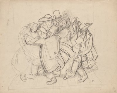 Dansende boeren door Franz Barwig d. Ä.