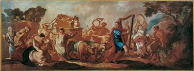 De overbrenging van de Ark des Verbonds door de zingende en dansende David door Franz Carl Remp