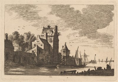 Huizen aan een inham door Franz Edmund Weirotter
