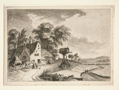 Landschap met boerderij door Franz Edmund Weirotter