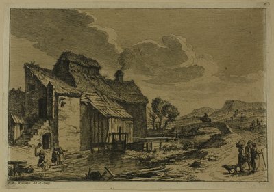 De molen bij de stroom door Franz Edmund Weirotter
