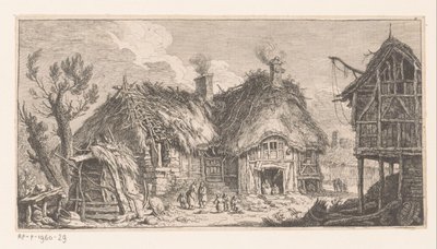 Vrouwen en kinderen bij een boerderij door Franz Edmund Weirotter