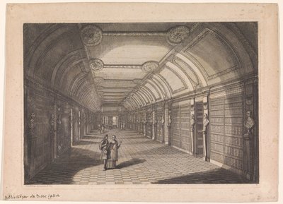 Bibliotheek van de abdij van Sainte-Geneviève te Parijs door Franz Ertinger