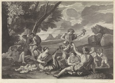 Landschap met bacchanten door Franz Ertinger