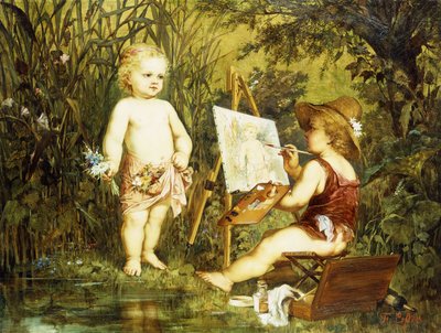 Speelse putti door Franz Eybl