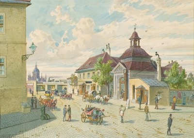 De Matzleinsdorfer Linie in Wenen (hoek Margarethengürtel en Matzleinsdorfer Platz) door Franz Gerasch