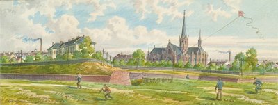 Tussen Westbahn en Mariahilfer Linie (uitzicht op de Linienwall) door Franz Gerasch